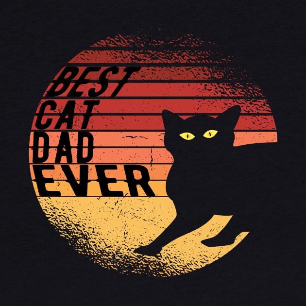 Cats Dad Best Cat Dad Ever Retro Sunset by RRDESIGN